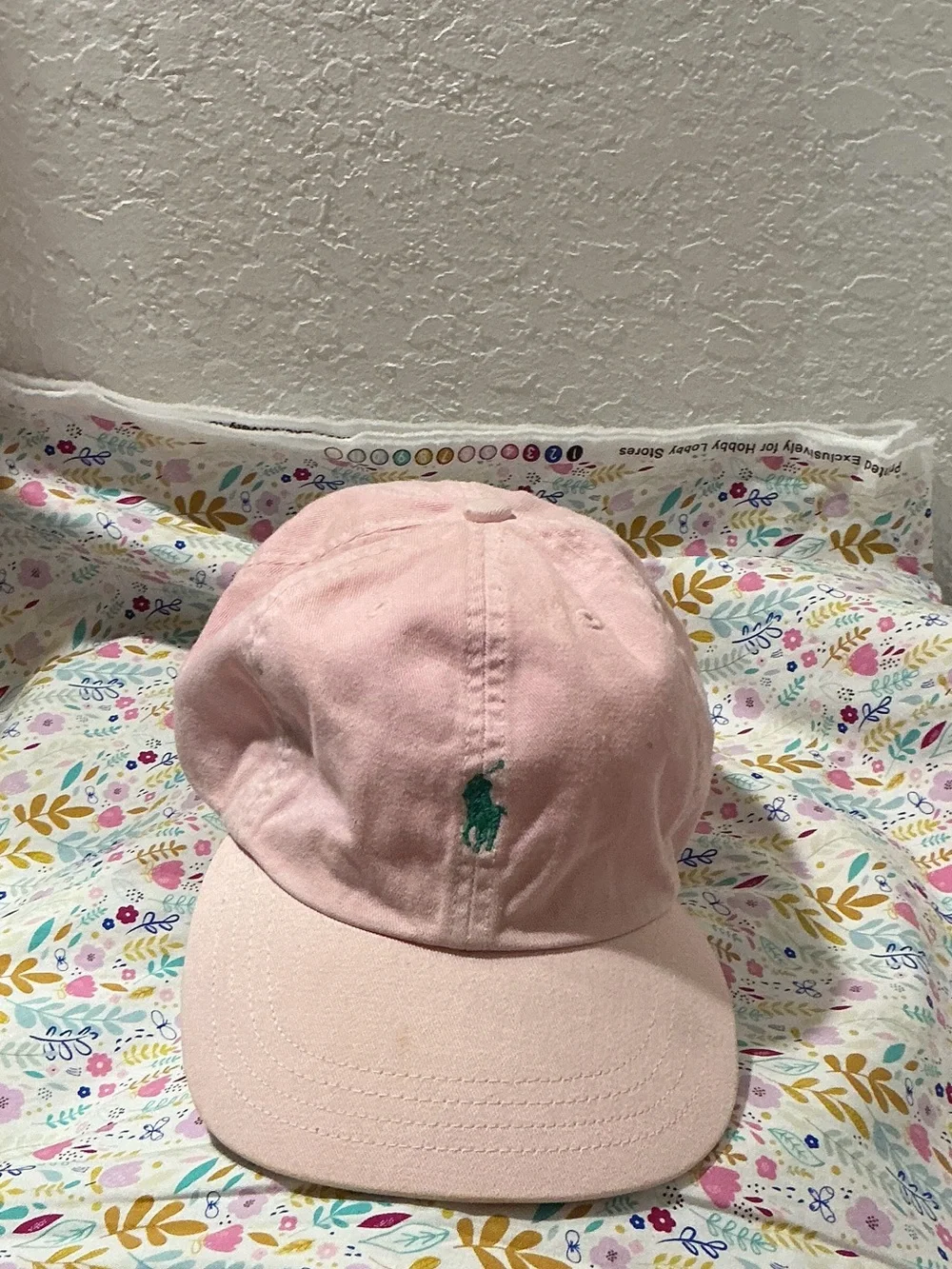 Polo by Ralph Lauren Pink men’s Cotton Hat with Green Logo
